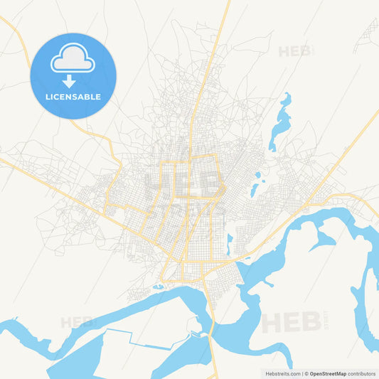 Printable street map of Kaolack, Senegal