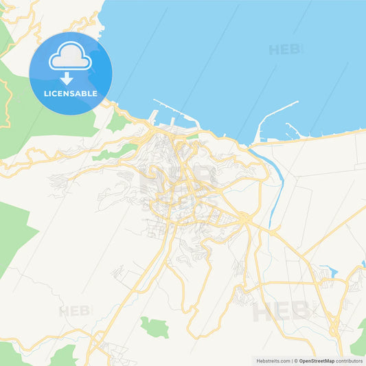 Printable street map of Skikda, Algeria