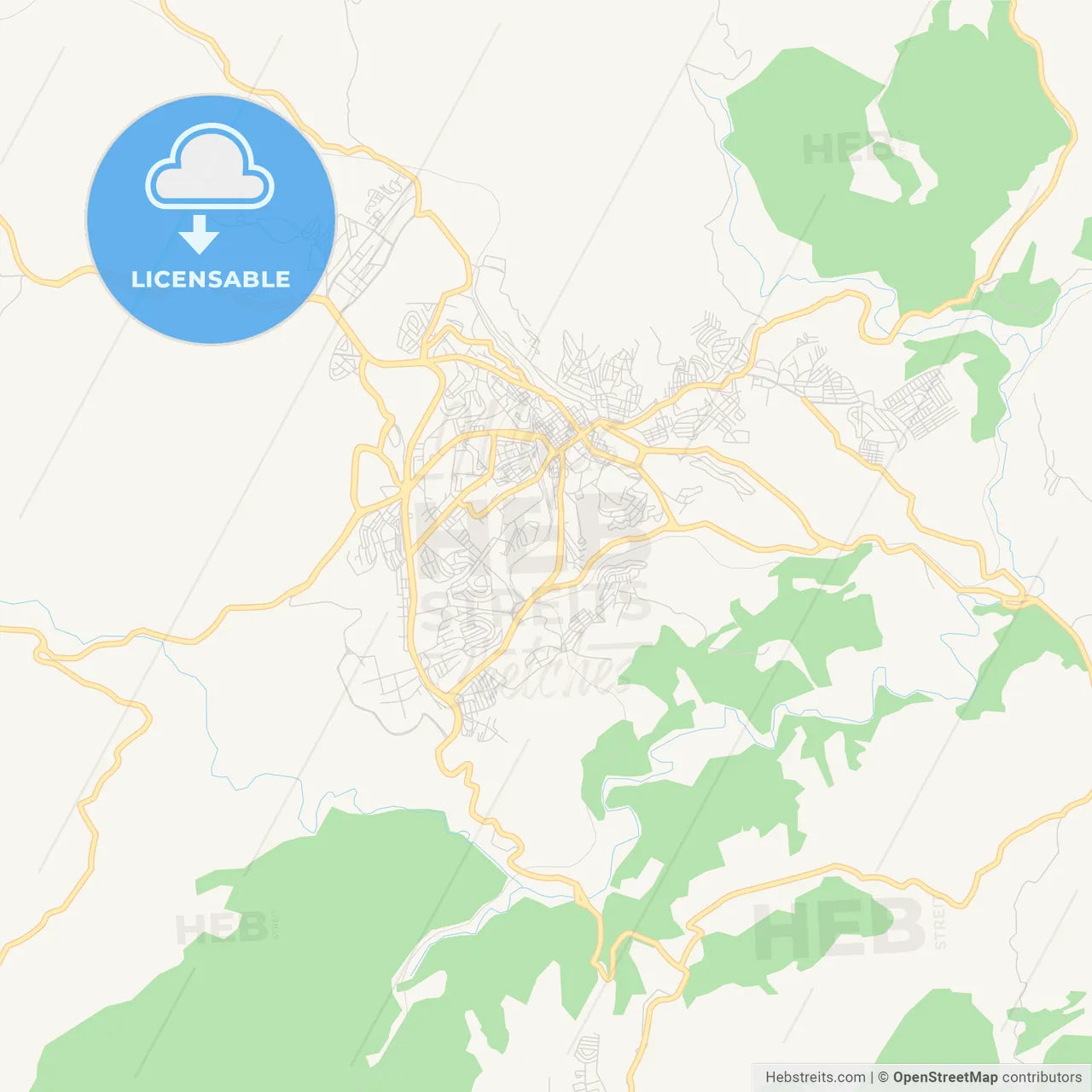 Printable street map of Souk Ahras, Algeria