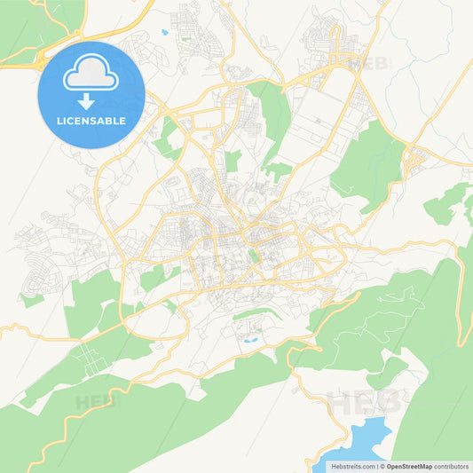 Printable street map of Tlemcen, Algeria