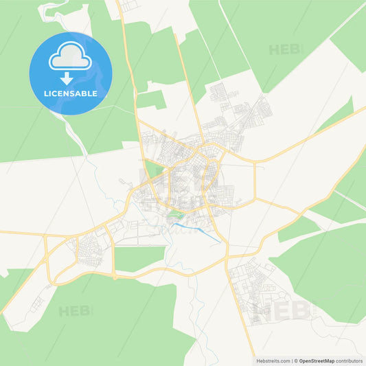 Printable street map of Relizane, Algeria
