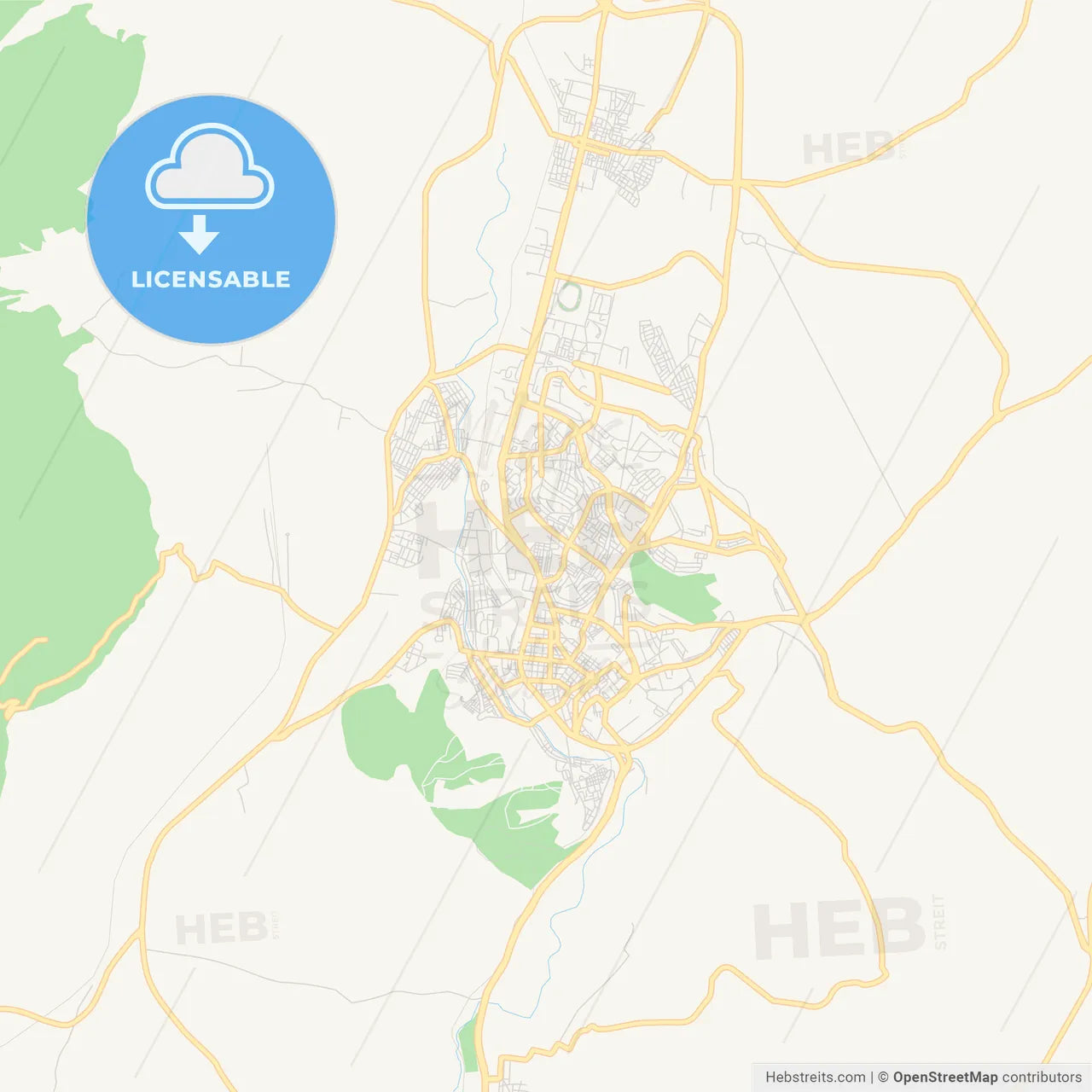 Printable street map of Saida, Algeria