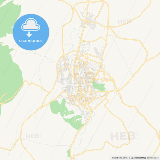 Printable street map of Saida, Algeria