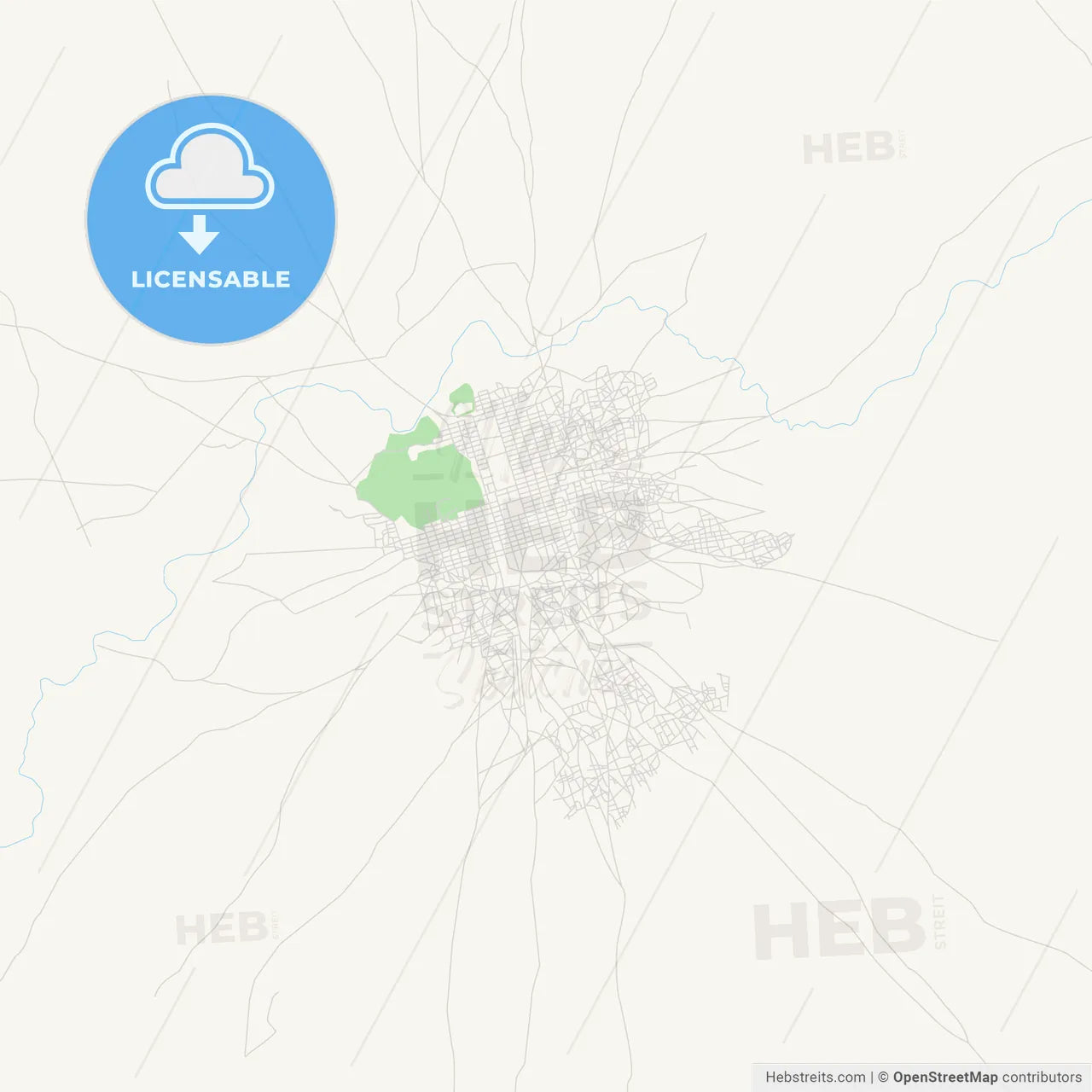 Printable street map of Gereida, Sudan