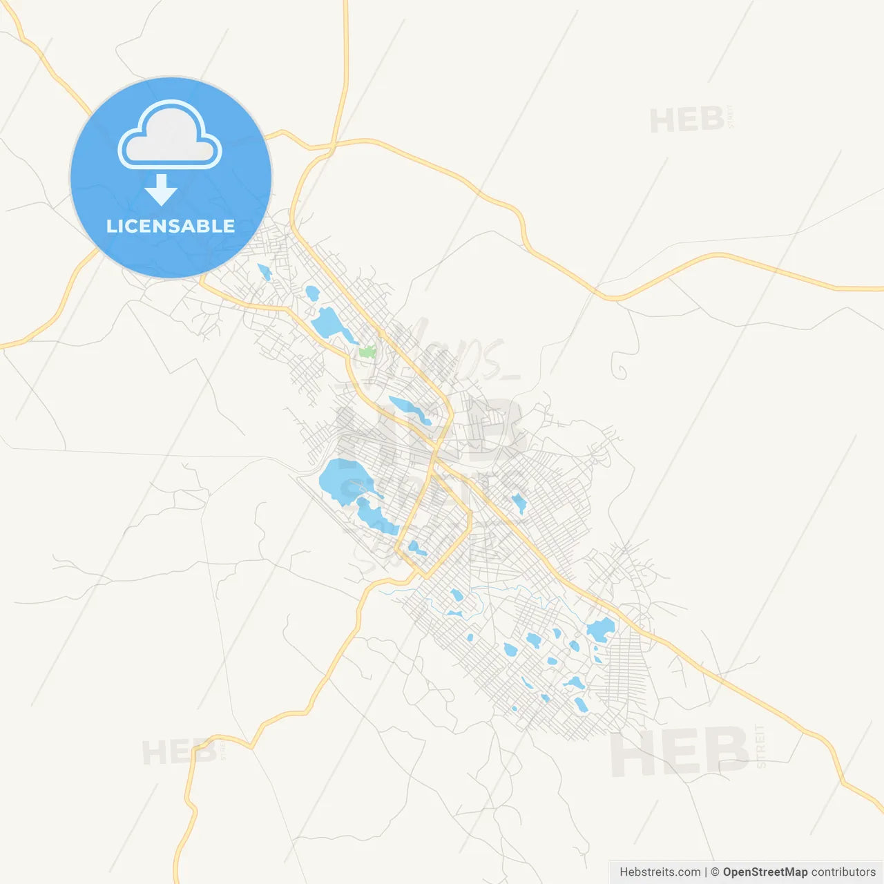 Printable street map of Dolisie, Republic Of The Congo