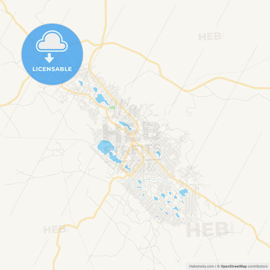 Printable street map of Dolisie, Republic Of The Congo