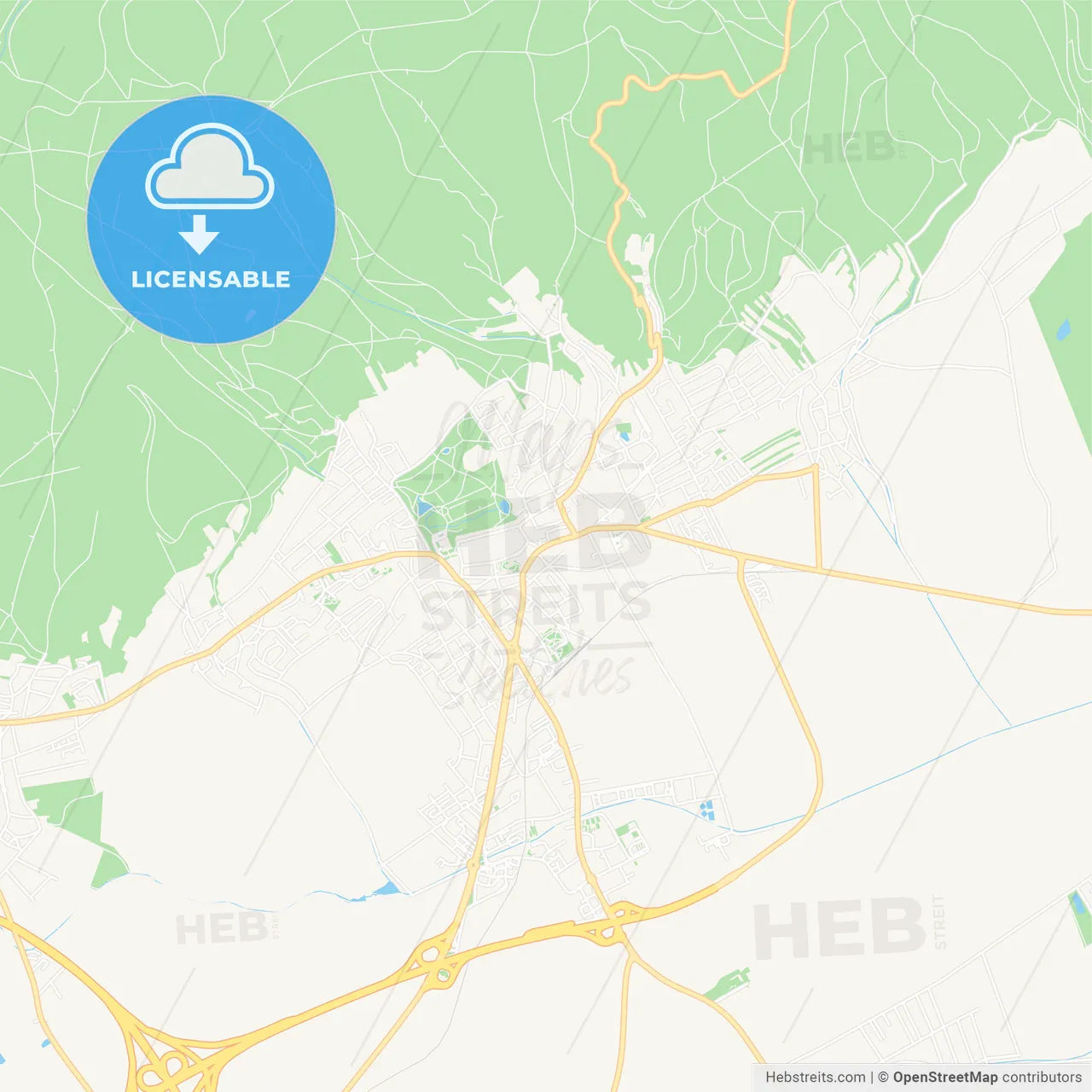 Eisenstadt, Austria Vector Map - Classic Colors