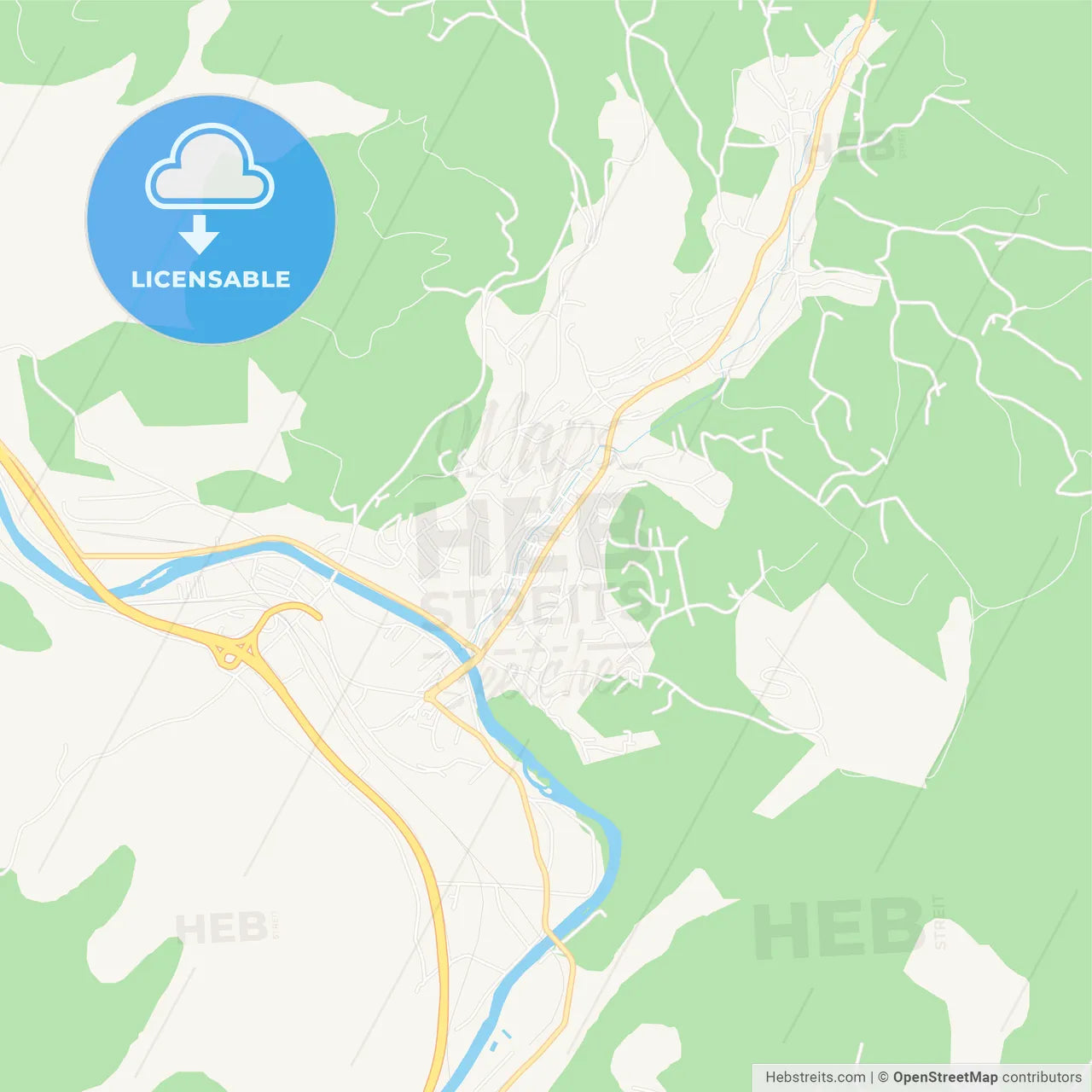 Kakanj, Bosnia and Herzegovina Vector Map - Classic Colors