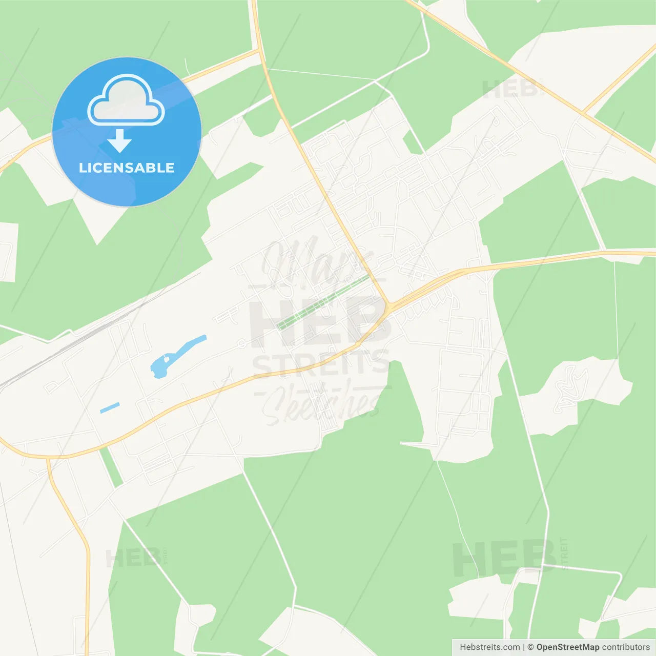 Kohtla-Jarve, Estonia Vector Map - Classic Colors