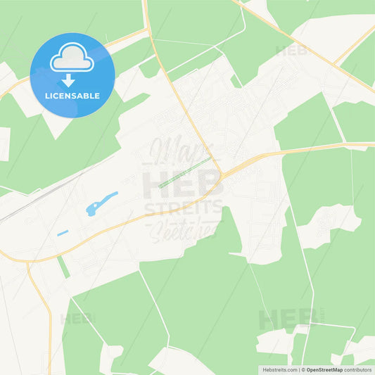 Kohtla-Jarve, Estonia Vector Map - Classic Colors