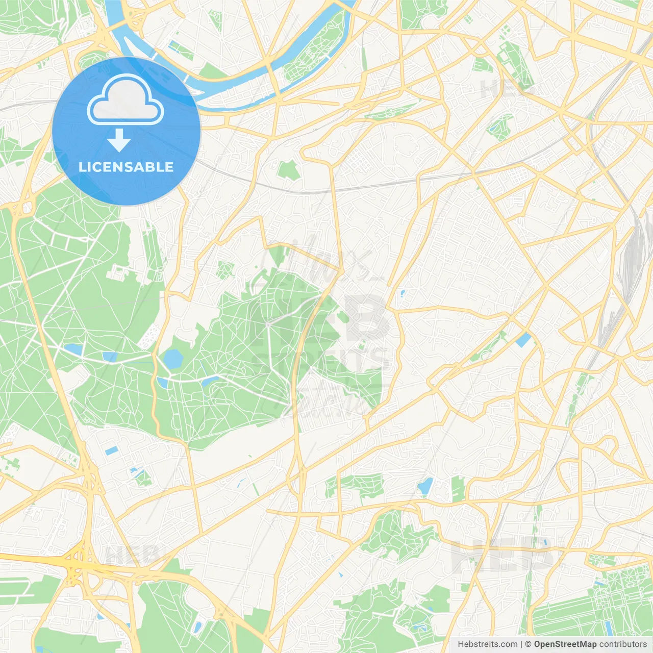 Clamart, France Vector Map - Classic Colors