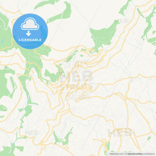 Grasse, France Vector Map - Classic Colors