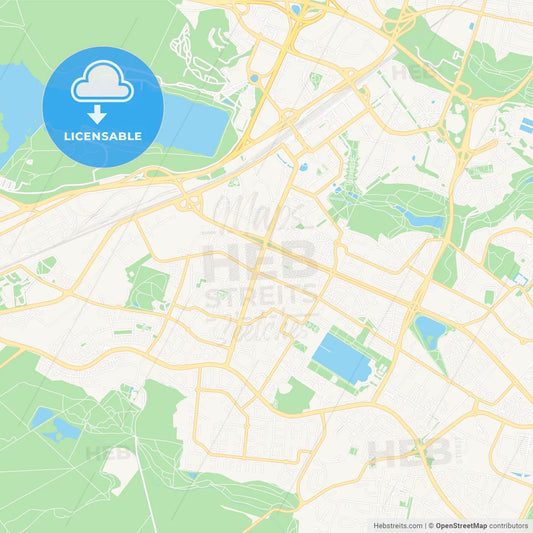 Montigny-le-Bretonneux, France Vector Map - Classic Colors