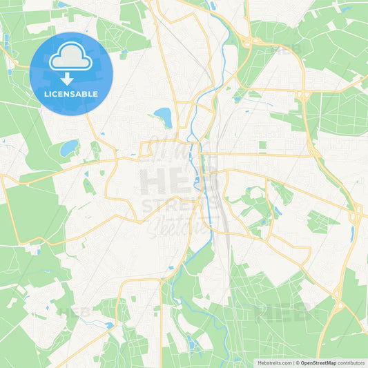 Luneburg, Germany Vector Map - Classic Colors