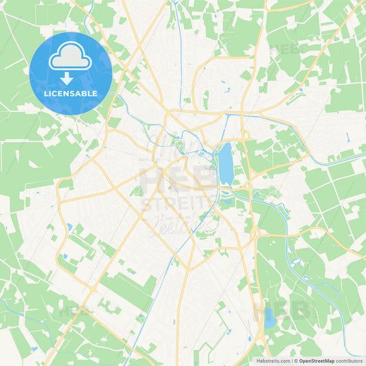 Nordhorn, Germany Vector Map - Classic Colors