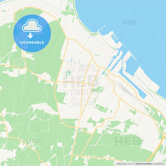 Cuxhaven, Germany Vector Map - Classic Colors