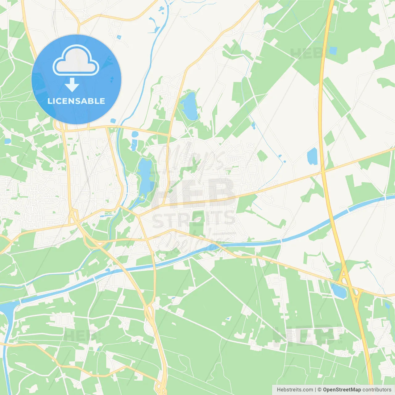 Bramsche, Germany Vector Map - Classic Colors