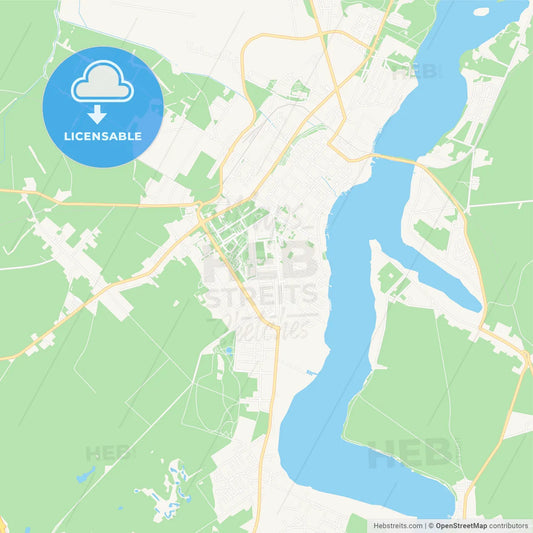 Neuruppin, Germany Vector Map - Classic Colors