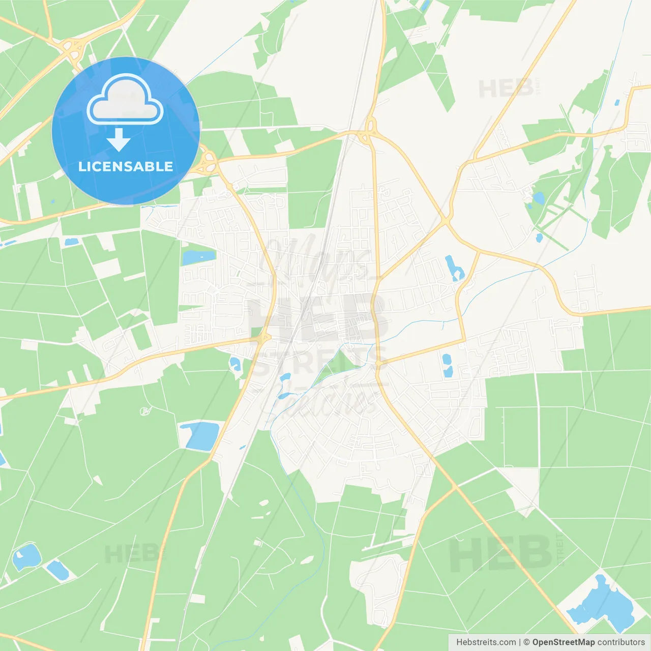 Burgdorf, Germany Vector Map - Classic Colors