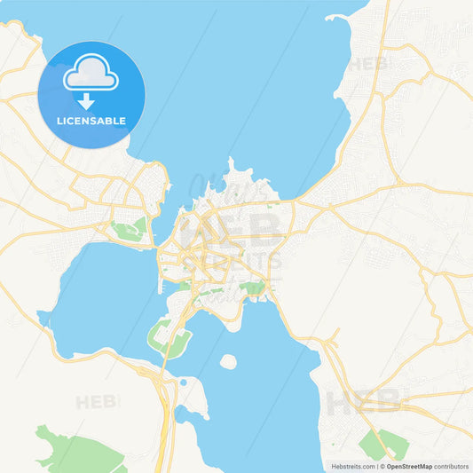 Chalcis, Greece Vector Map - Classic Colors