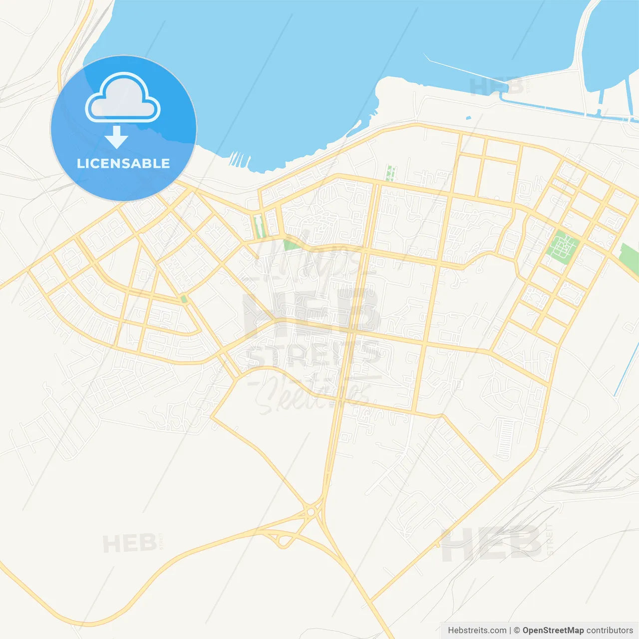 Temirtau, Kazakhstan Vector Map - Classic Colors