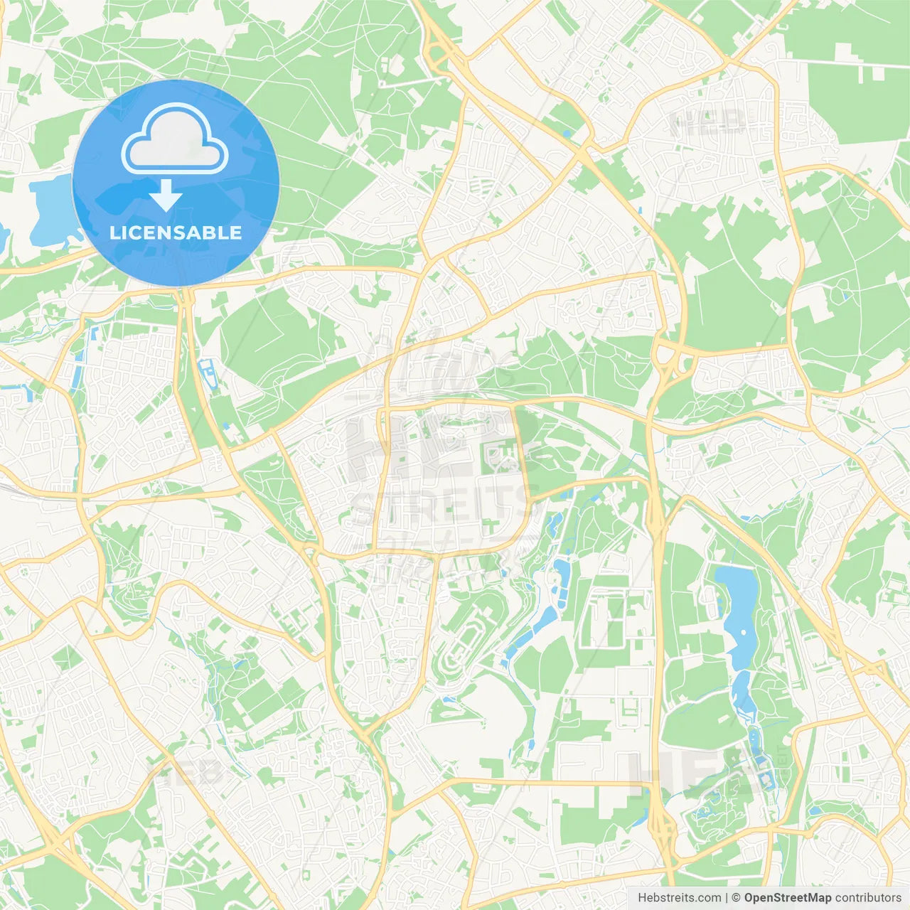 Landgraaf, Netherlands Vector Map - Classic Colors