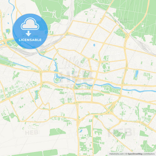 Bydgoszcz, Poland Vector Map - Classic Colors