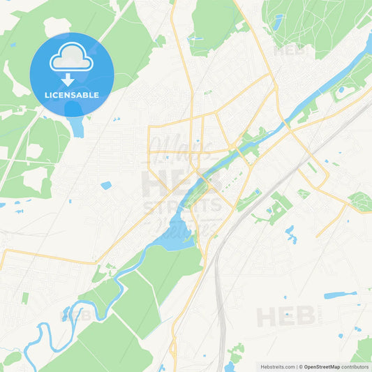 Orekhovo-Zuyevo, Russia Vector Map - Classic Colors