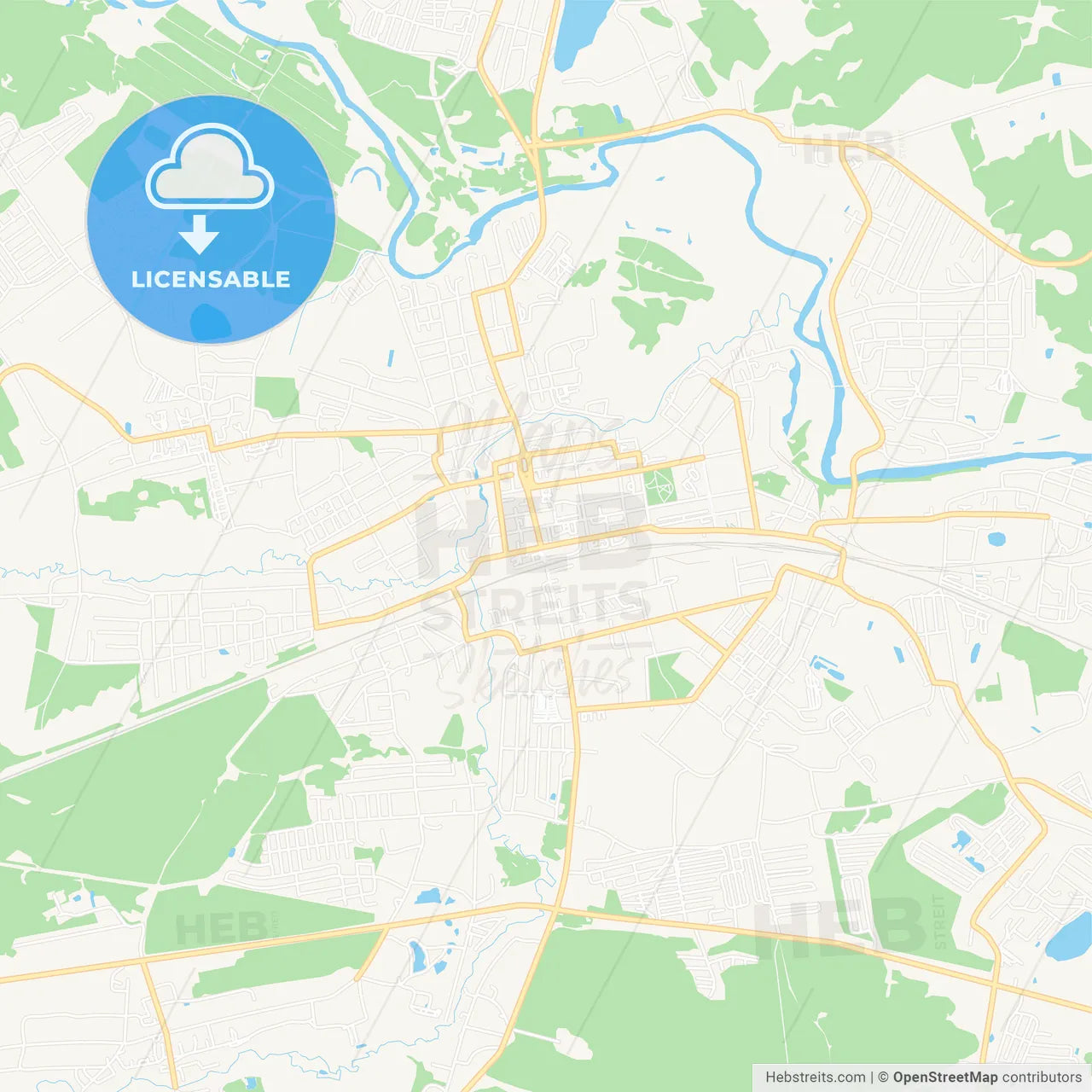 Pavlovsky Posad, Russia Vector Map - Classic Colors