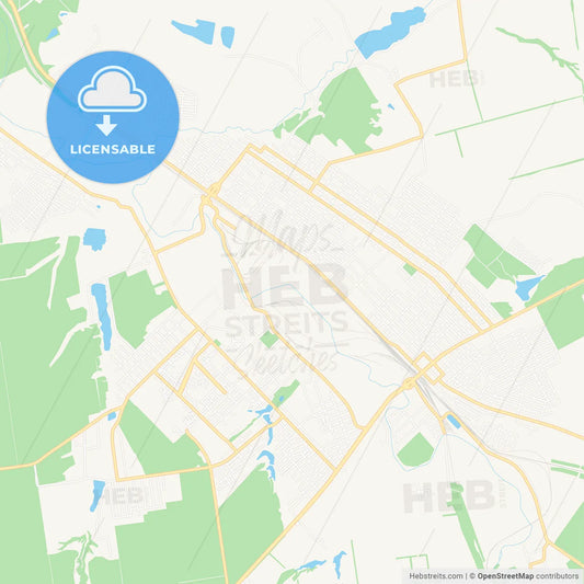 Kostiantynivka, Ukraine Vector Map - Classic Colors