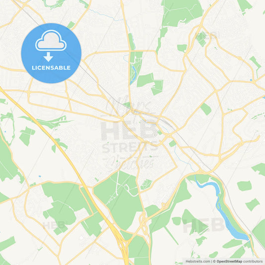 Luton, England Vector Map - Classic Colors