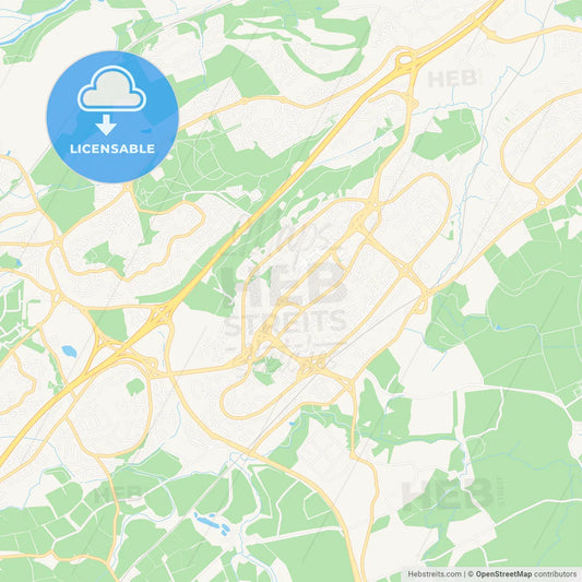 Cumbernauld, Scotland Vector Map - Classic Colors