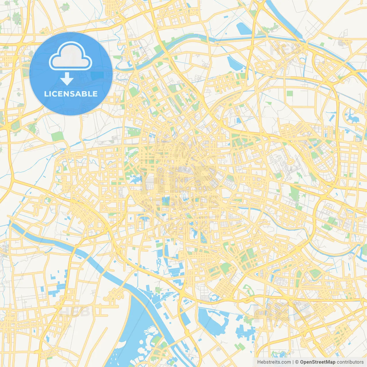 Printable street map of Tianjin, China