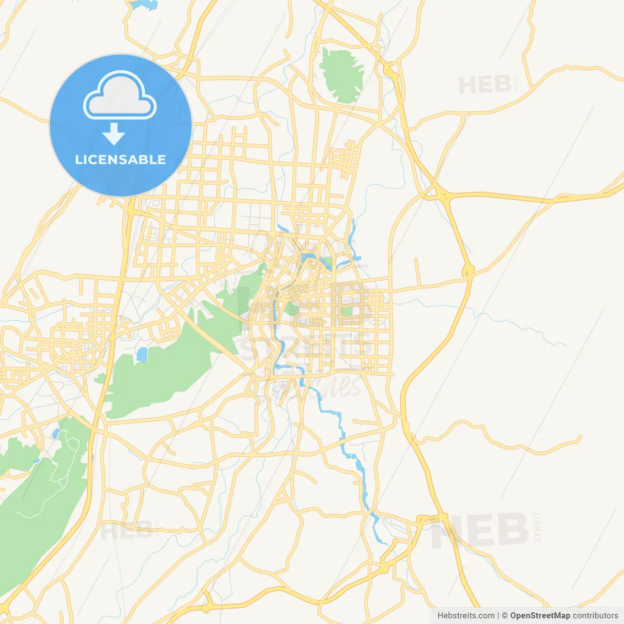 Printable street map of Zhuji, China