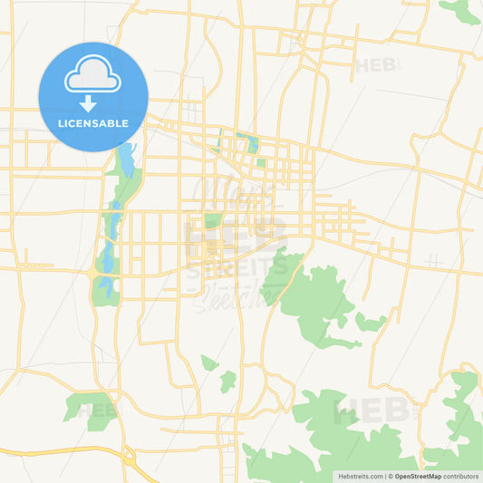 Printable street map of Zhangqiu, China