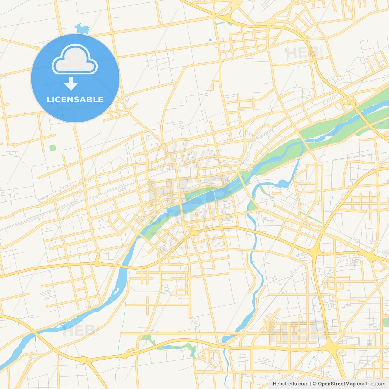 Printable street map of Xianyang, China
