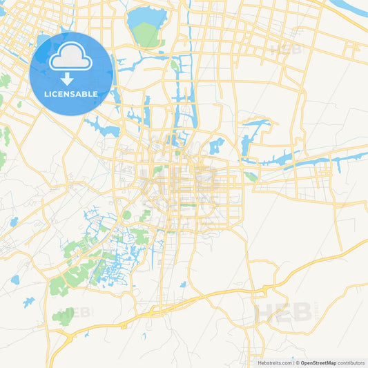 Printable street map of Shaoxing, China