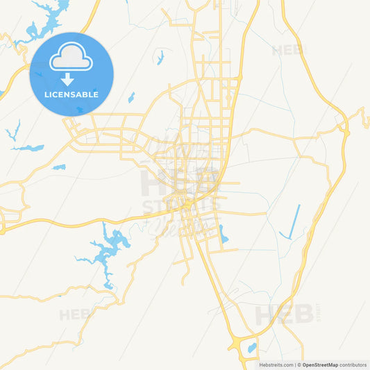 Printable street map of Qujing, China