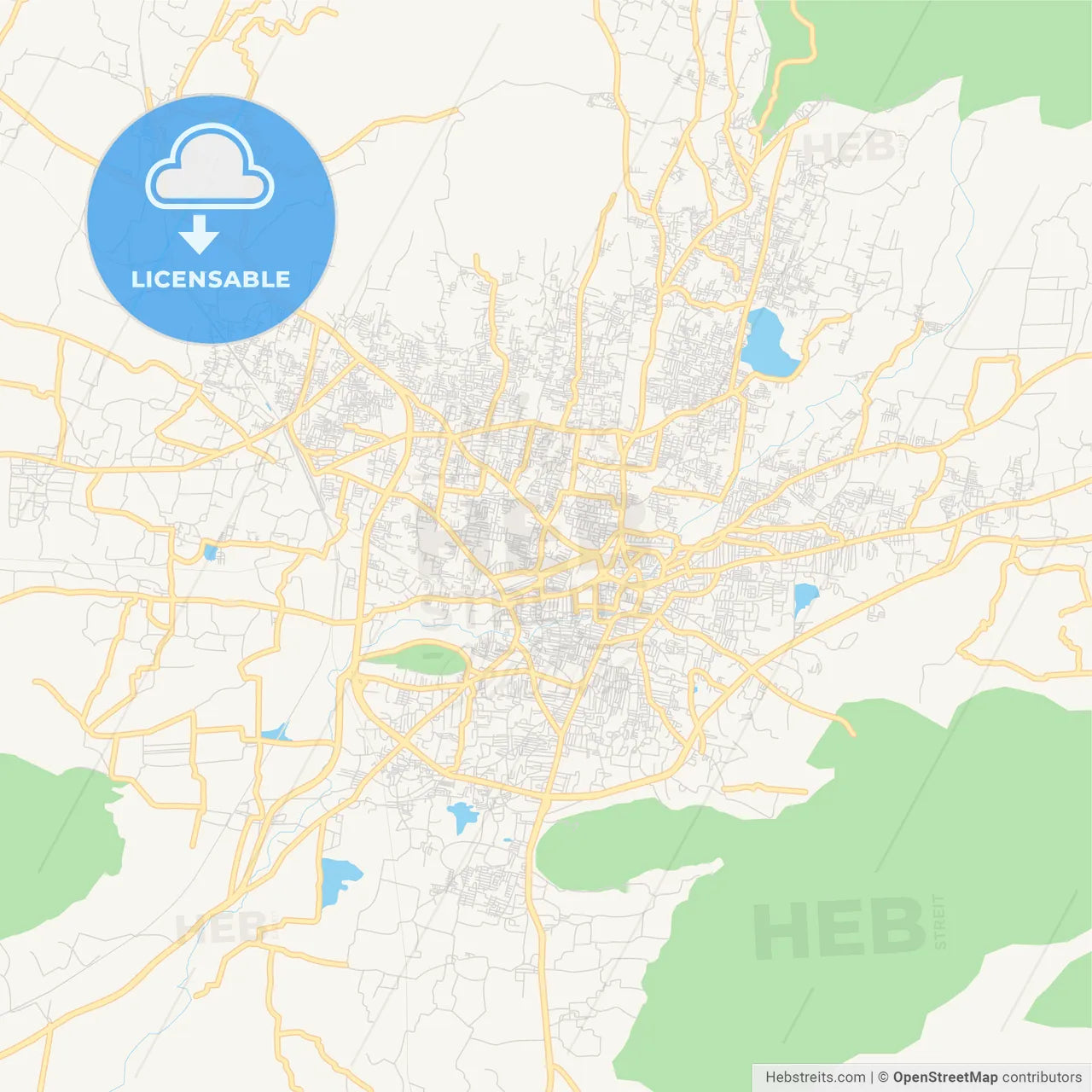 Printable street map of Salem, India