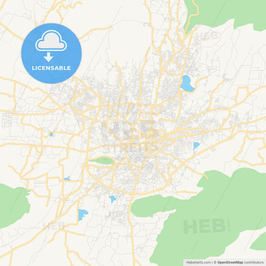 Printable street map of Salem, India