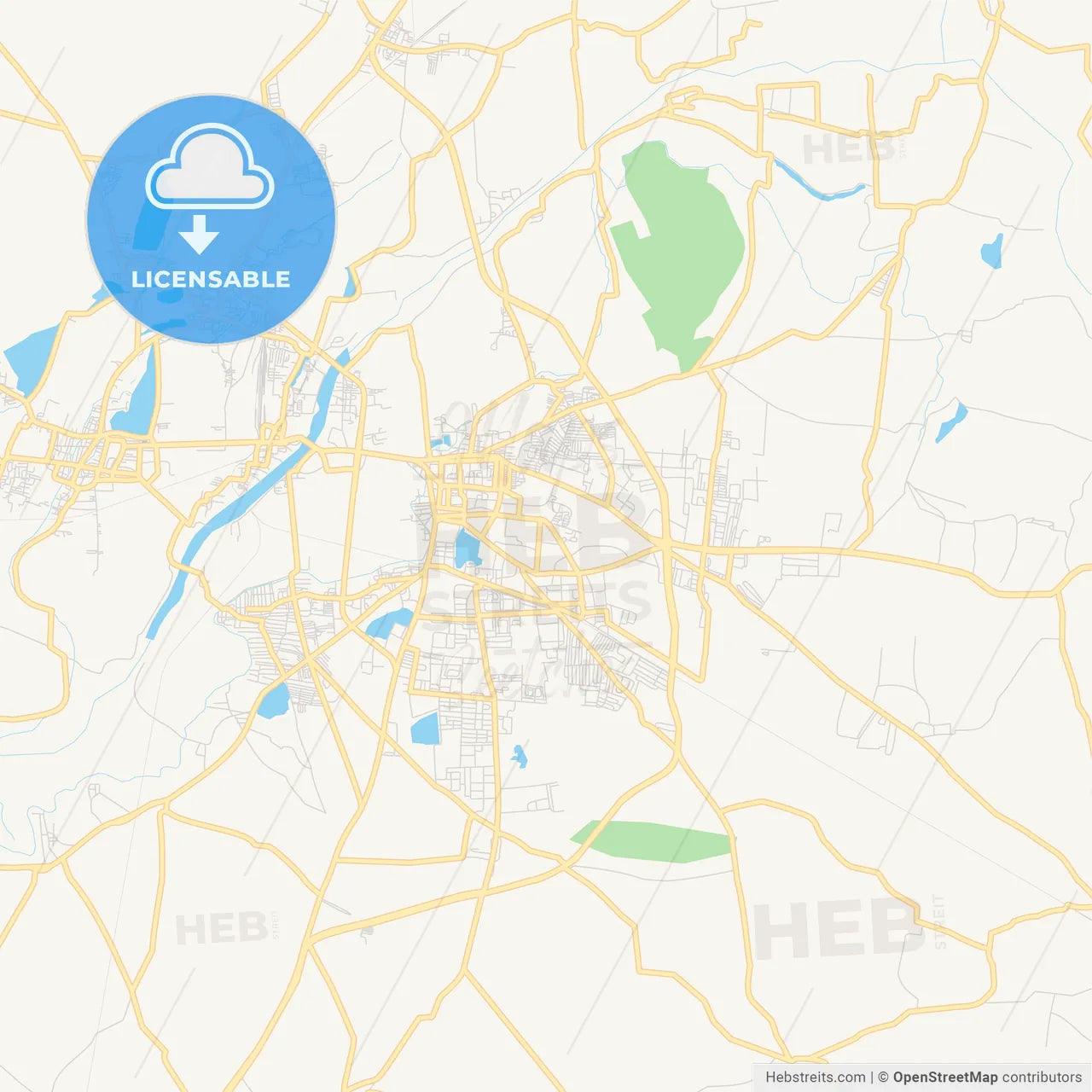 Printable street map of Tirunelveli, India
