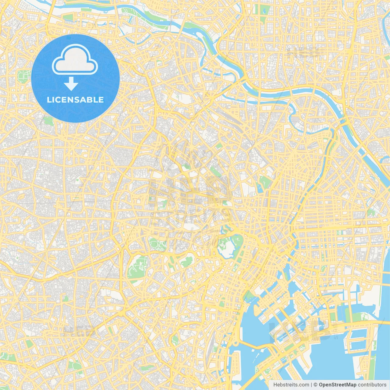 Printable street map of Tokyo, Japan