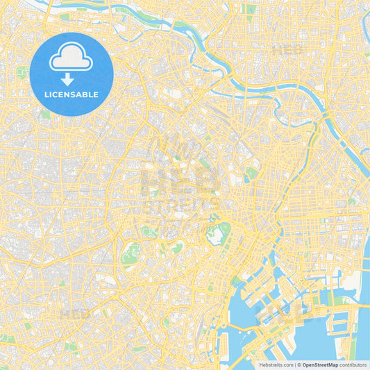 Printable street map of Tokyo, Japan