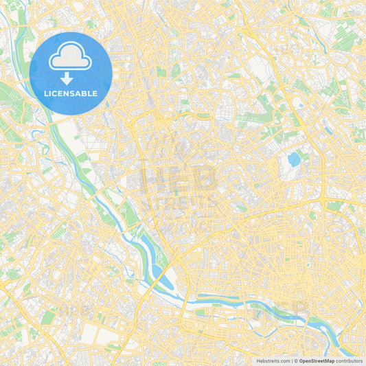 Printable street map of Saitama, Japan