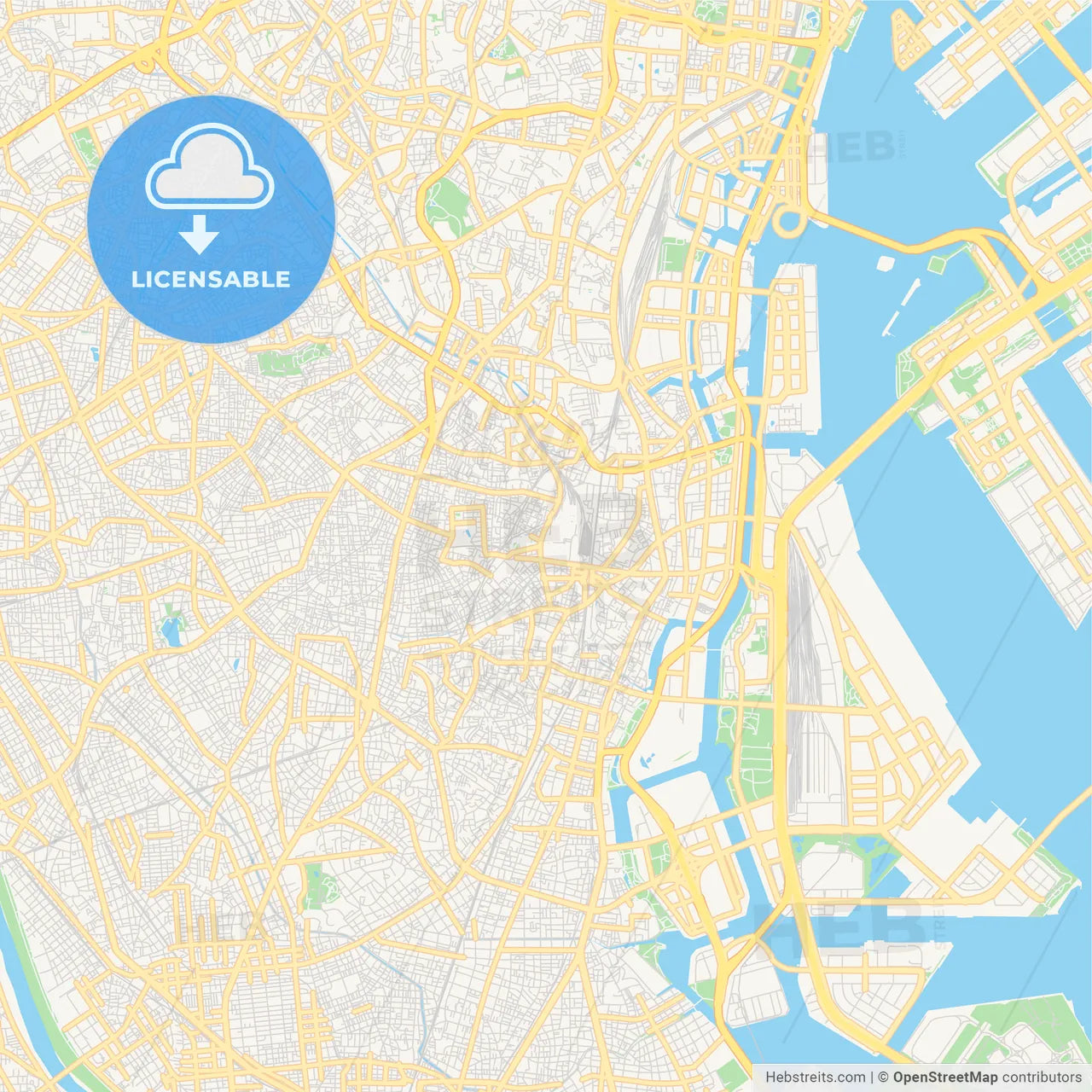 Printable street map of Shinagawa, Japan