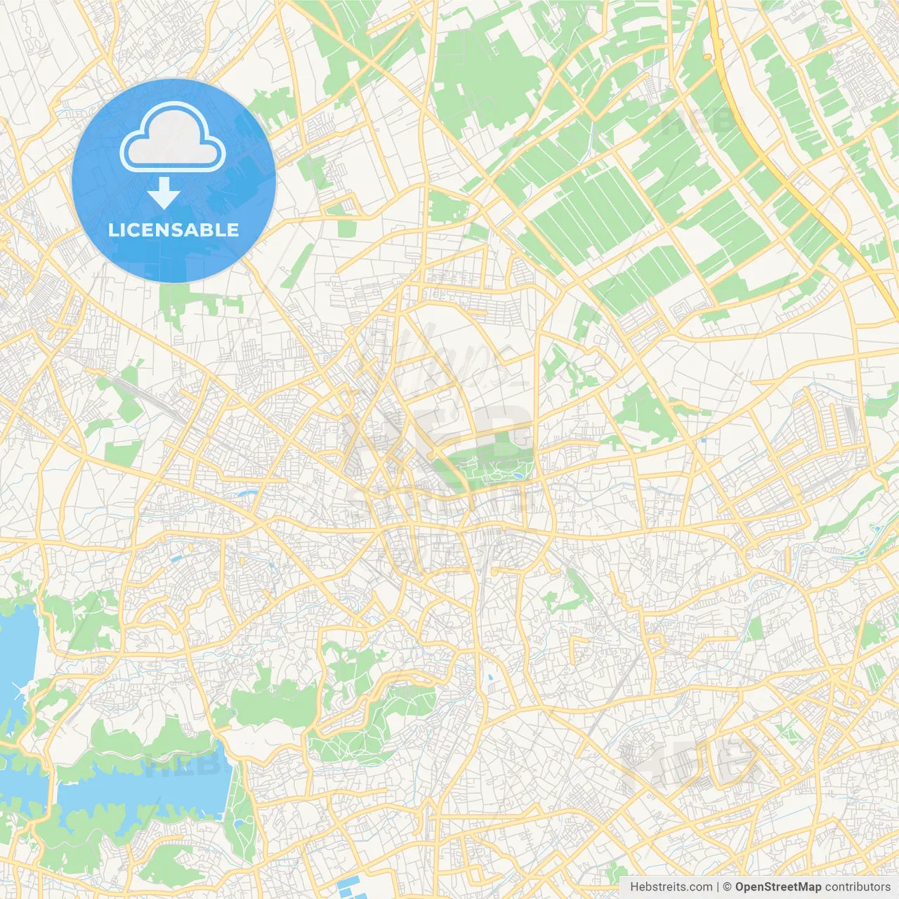 Printable street map of Tokorozawa, Japan