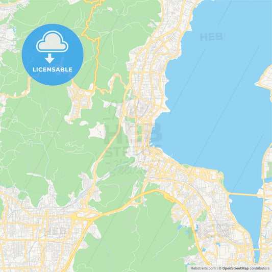 Printable street map of Ōtsu, Japan