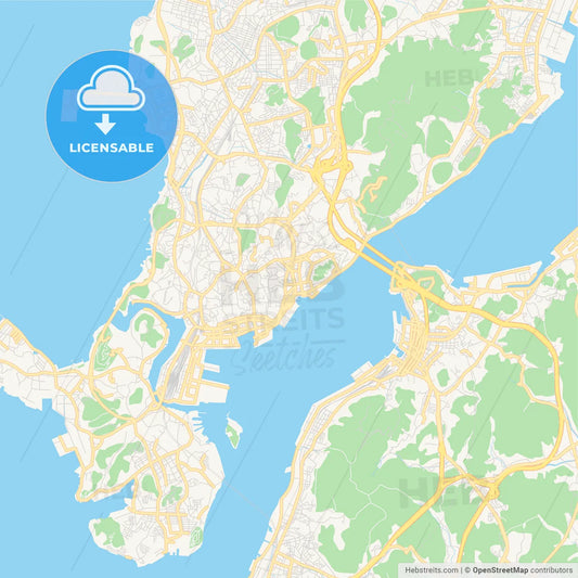 Printable street map of Shimonoseki, Japan