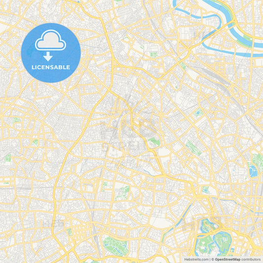 Printable street map of Toshima, Japan