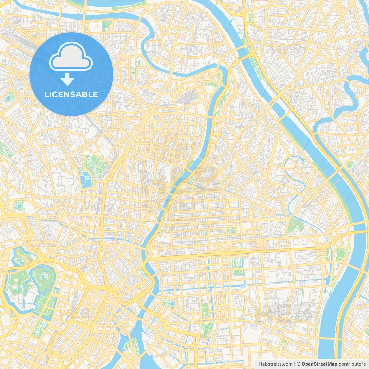 Printable street map of Sumida, Japan